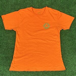 Welcome‎ Mens Medium Orange Sloth Graphic T-Shirt Tee Short Sleeve